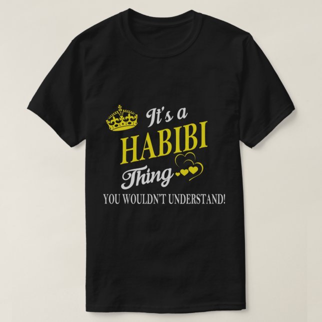 Camiseta habibi, árabe, árabe, líbano, yalla, líbano, lo (Diseño del anverso)