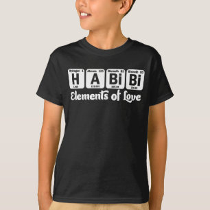 Camiseta Habibi Elementos de amor Tabla periódica Palabra á