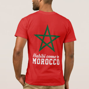 Camiseta Habibi Ven A Marruecos Bandera Estrella Verde Roja