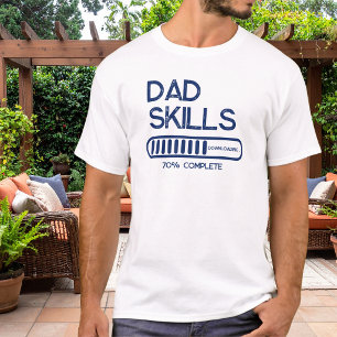 Camiseta Habilidades de Papá Descargando 70 Por Ciento Azul