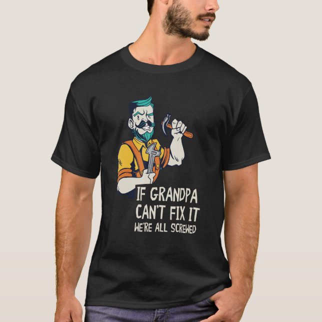 Camiseta Habilidades del abuelo masculino como mano de obra (Anverso)