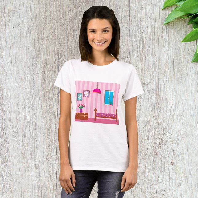 Camiseta Habitación infantil con flores rosadas (Subido por el creador)