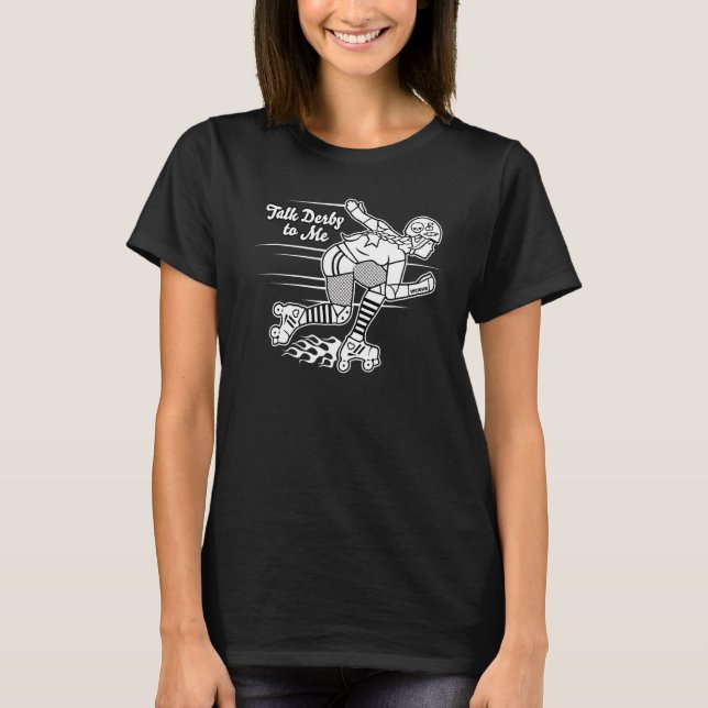 Camiseta Habla Derby Para Mí Roller Derby Roller Skater Gra (Anverso)
