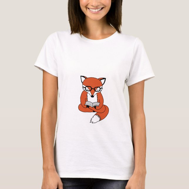 Camiseta Habla fox reading book (Anverso)