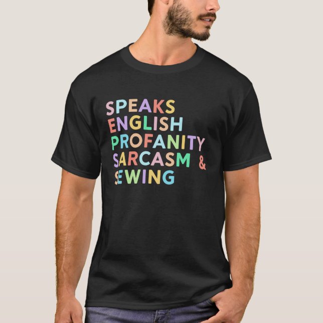 Camiseta Habla grosero inglés Sarcasmo masticar mujeres mas (Anverso)