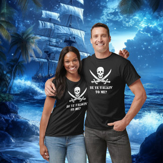 Camiseta Hablar Como Un Cráneo Pirata Y Los Huesos Cruzados