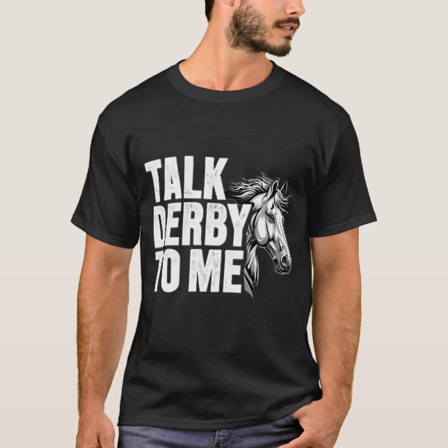 Camiseta Hablar de Derby para mí Ilustracion de caballos de (Anverso)