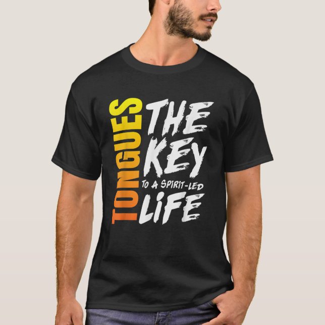 Camiseta Hablar en lenguas da a la biblia cristiana espírit (Anverso)