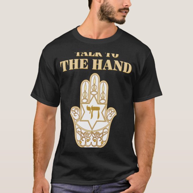 Camiseta Hablar judío con la corte de Hamsa (Anverso)