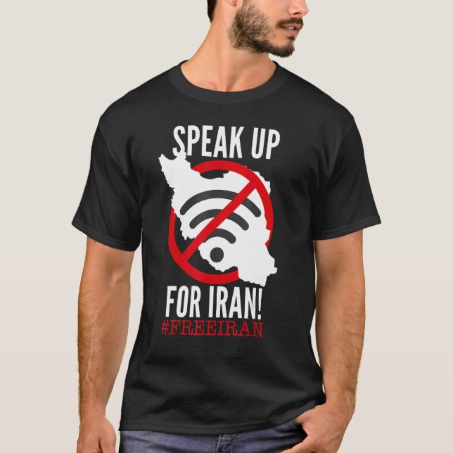 Camiseta HABLAR POR IRÁN sin símbolo wifi Mapa iraní (Anverso)
