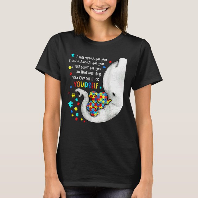Camiseta Hablaré Por Ti Elephant Mom Autism Child Awa (Anverso)