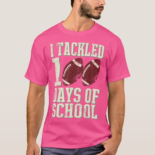 Camiseta Hablé De 100 Días De Tema Escolar De Fútbol Dicien (Anverso)