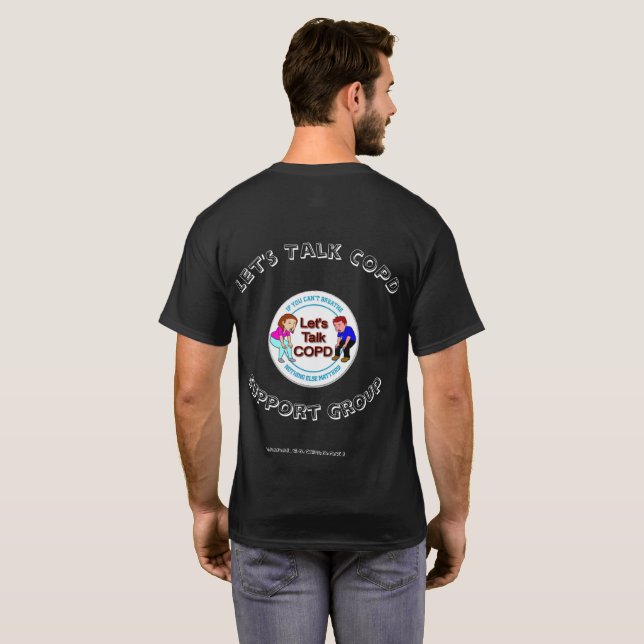 Camiseta Hablemos el grupo de ayuda de COPD (Reverso completo)