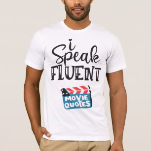 Camiseta Hablo citas de películas fluidas divertida claquet