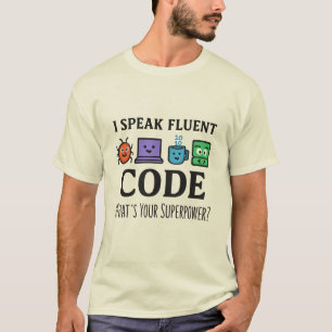 Camiseta Hablo código fluente - Diseño de superpotencia pro