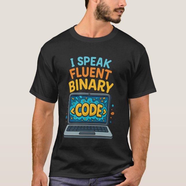 Camiseta Hablo con fluidez Binario Divertido Programador de (Anverso)