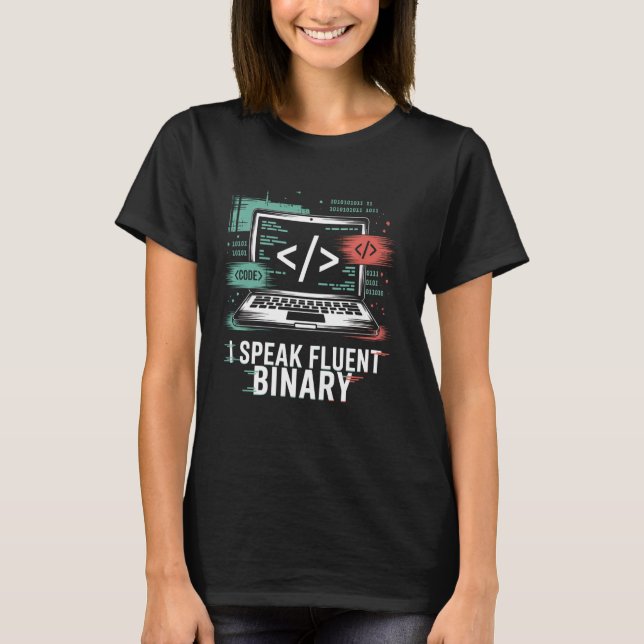 Camiseta Hablo con fluidez Binario Divertido Programador de (Anverso)