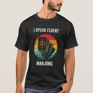 Camiseta Hablo con fluidez Mahjong Mah Jong chino vintage
