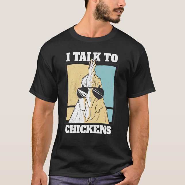 Camiseta Hablo con gallinas Rooster con gafas de sol 1 (Anverso)