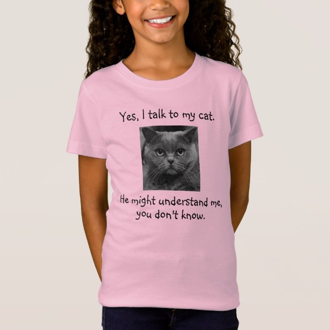 Camiseta Hablo con mi gato | Personalizable gracioso (Anverso)