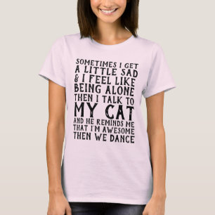 CAMISETA HABLO CON MI GATO Y BAILAMOS, CAMISAS DIVERSAS