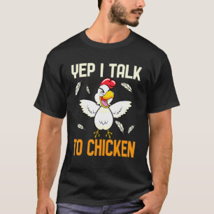 Camiseta Hablo con pollos Amor Temático de Pollos