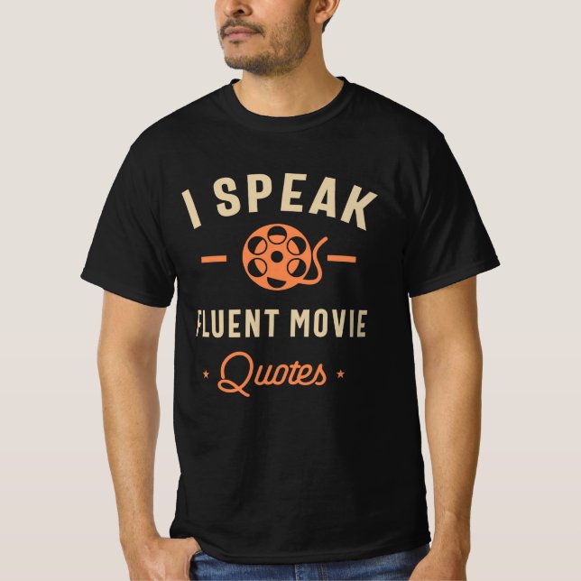 Camiseta Hablo de películas fluidas Cita a un amante de la  (Anverso)