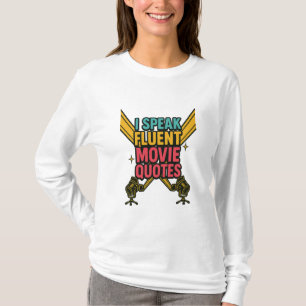 Camiseta Hablo de películas fluidas citas de arte neón de H