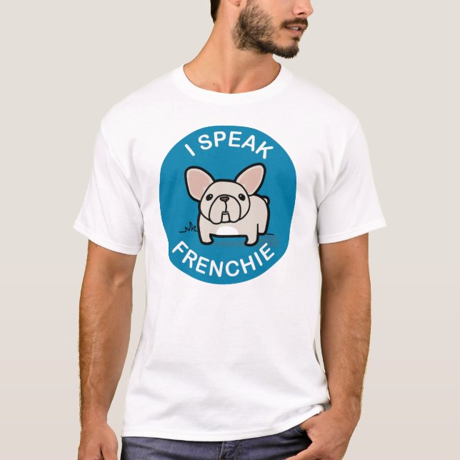 Camiseta Hablo Frenchie - azul (Anverso)