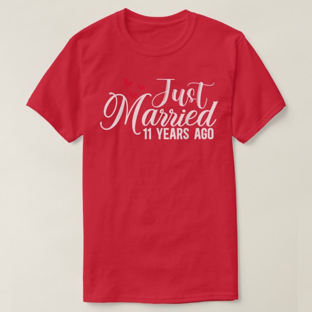 Camiseta Hace 11 Años Que Se Casó Con El 11º Boda Y (Diseño del anverso)