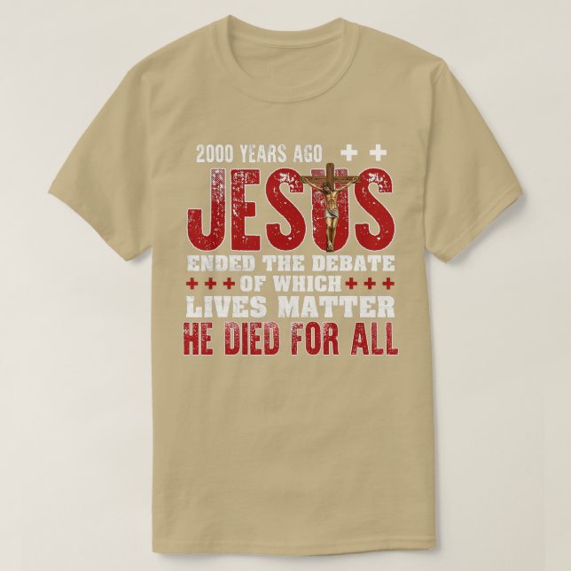 Camiseta Hace 2000 Años Jesús Terminó El Debate De La Fa Cr (Diseño del anverso)