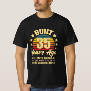 Camiseta Hace 35 Años Todas las Piezas Originales Cumpleaño