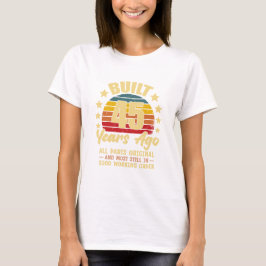 Camiseta Hace 45 Años Todas las Piezas Originales Cumpleaño