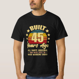 Camiseta Hace 45 Años Todas las Piezas Originales Cumpleaño
