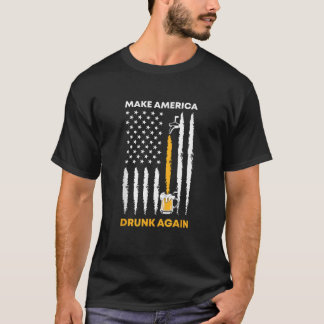 Camiseta Hace a Estados Unidos ebrio de nuevo el 4 de julio
