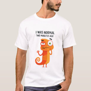 Camiseta Hace Dos Minutos Era Normal Camaleón Divertido 