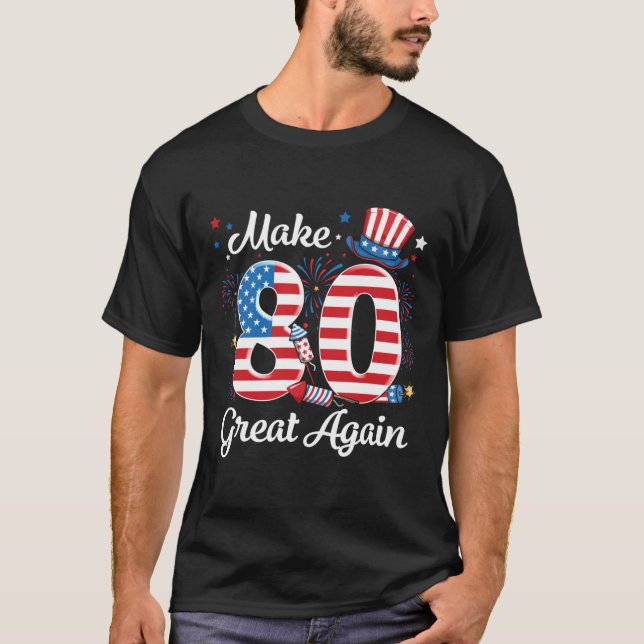 Camiseta Hacer 80 grande de nuevo la bandera norteamericana (Anverso)