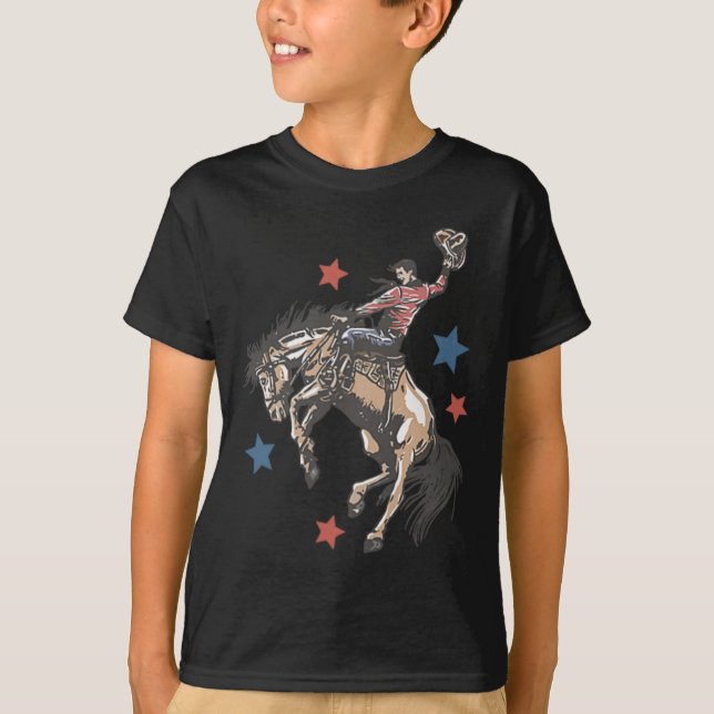 Camiseta Hacer a Estados Unidos Cowboy Occidental De Nuevo  (Anverso)