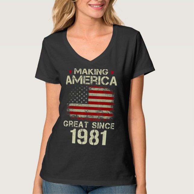 Camiseta Hacer a Estados Unidos grande desde 1981: 41° naci (Anverso)
