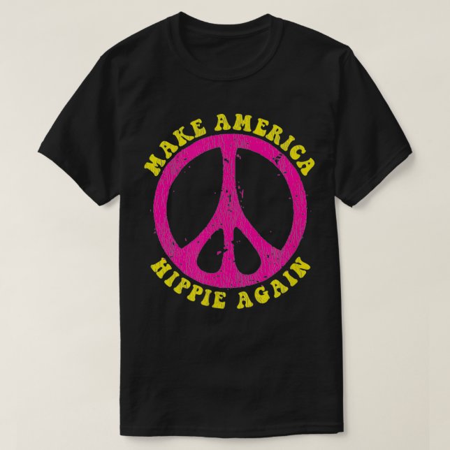 Camiseta Hacer a Estados Unidos hippy hippie de nuevo en lo (Diseño del anverso)
