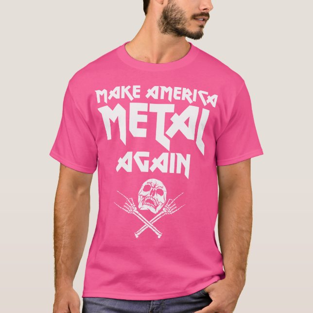 Camiseta Hacer A Estados Unidos Metalizado De Nuevo El Rock (Anverso)