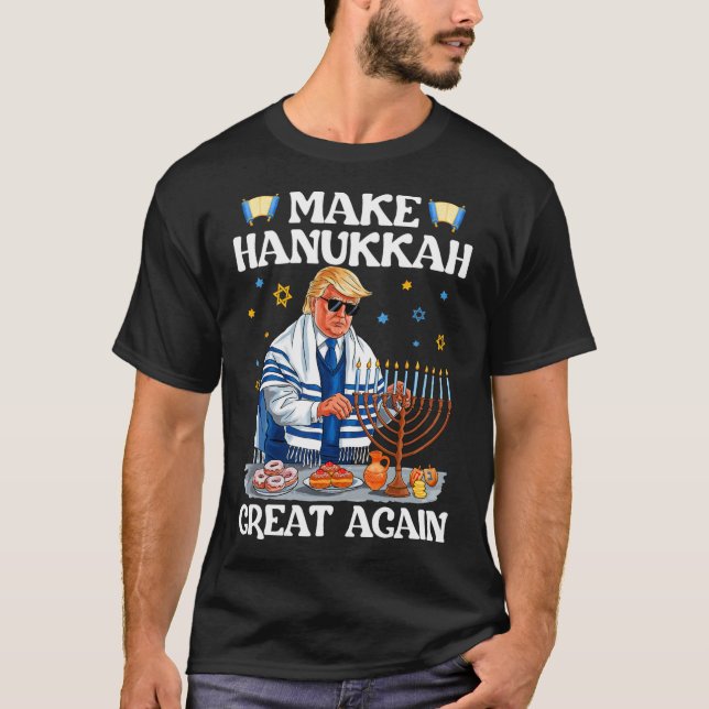 Camiseta Hacer a Hanukkah grande de nuevo Trump judío fasti (Anverso)