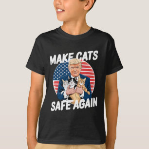 Camiseta Hacer a los gatos seguros de nuevo votar Trump sal