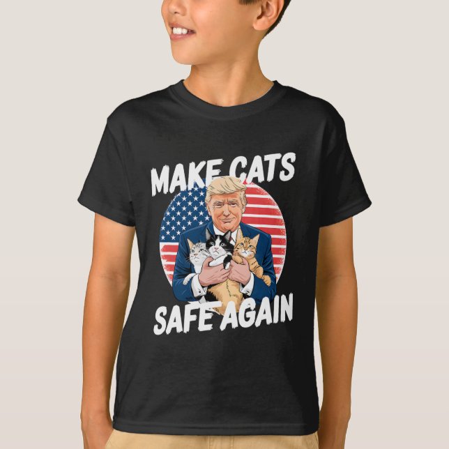 Camiseta Hacer a los gatos seguros de nuevo votar Trump sal (Anverso)