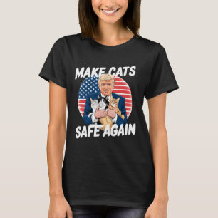 Camiseta Hacer a los gatos seguros de nuevo votar Trump sal