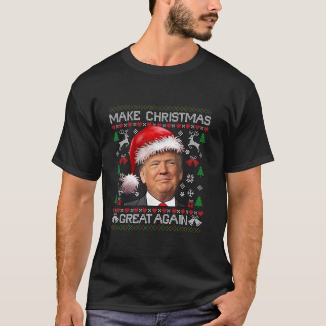 Camiseta Hacer a los Navidades grandes de nuevo divertido T (Anverso)
