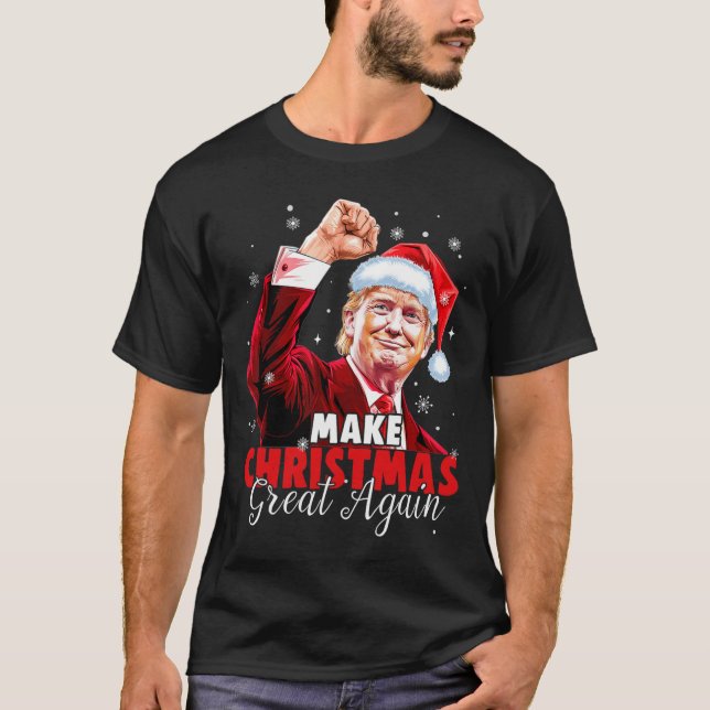 Camiseta Hacer a los Navidades grandes de nuevo Santa Funny (Anverso)