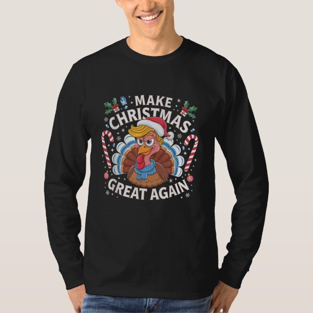 Camiseta Hacer a los Navidades grandes de nuevo Santa Funny (Anverso)