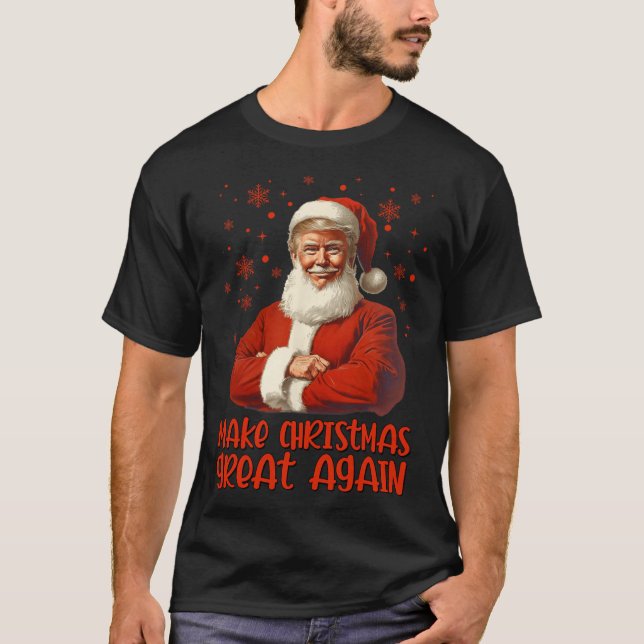Camiseta Hacer a los Navidades grandes de nuevo Santa Funny (Anverso)