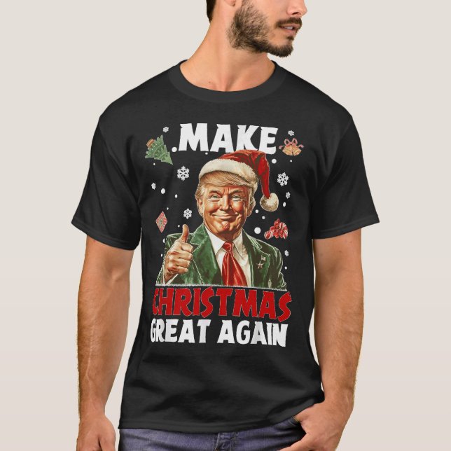 Camiseta Hacer a los Navidades grandes de nuevo Santa Funny (Anverso)